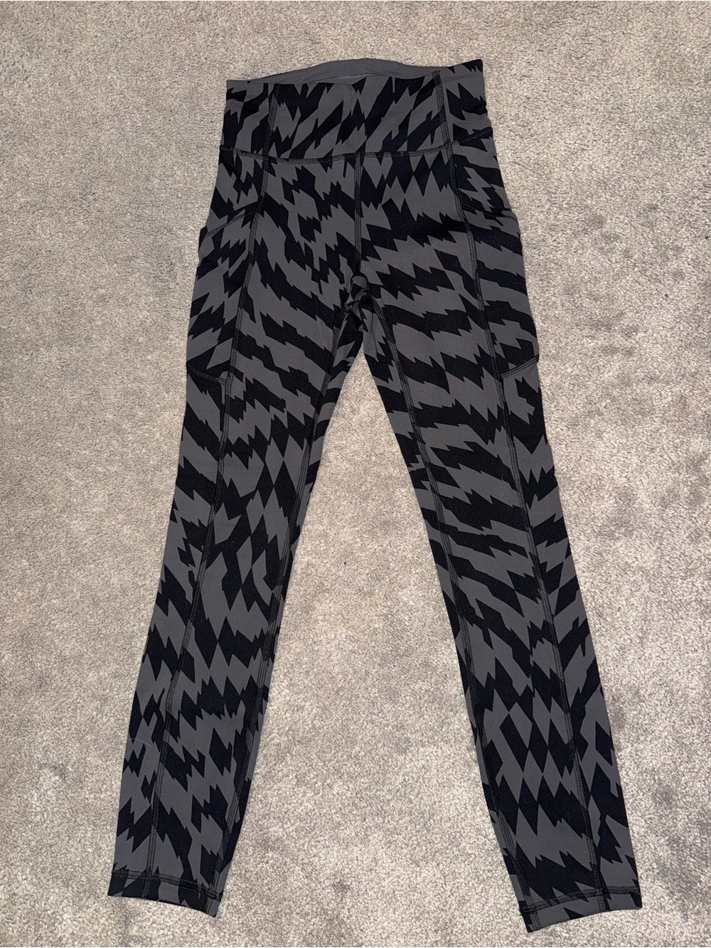 lululemon athletica Black & Charcoal Zigzag Print Leggings